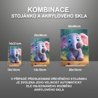 Akrylové sklo Roztomilý animovaný slon