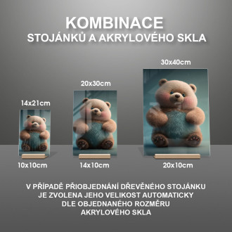 Akrylové sklo Roztomilý animovaný medvedík 1