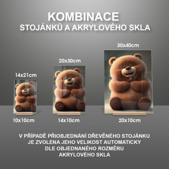 Akrylové sklo Roztomilý animovaný medveď