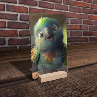 Akrylové sklo Roztomilý animovaný papagáj 2