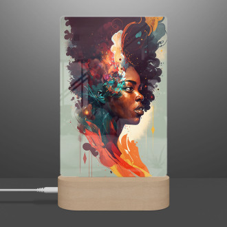 Lampa Moderné umenie - Ženská tvár vo farbe