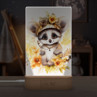 Lampa Mláďa lemura v kvetoch