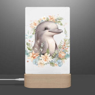 Lampa Mláďa delfína v kvetoch