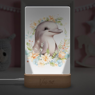 Lampa Mláďa delfína v kvetoch
