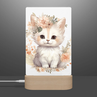 Lampa Mláďa mačky v kvetoch