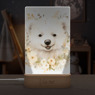 Lampa Mláďa ľadového medveďa v kvetoch