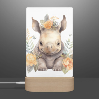 Lampa Mláďa nosorožca v kvetoch