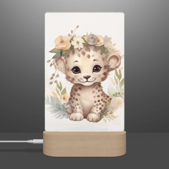 Lampa Mláďa geparda v kvetoch