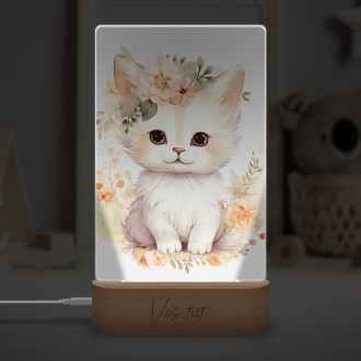 Lampa Mláďa mačky v kvetoch