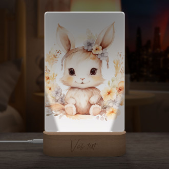 Lampa Mláďa zajaca v kvetoch