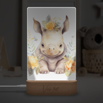 Lampa Mláďa nosorožca v kvetoch