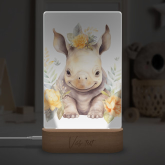 Lampa Mláďa nosorožca v kvetoch