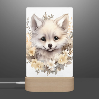 Lampa Mláďa biele líšky v kvetoch