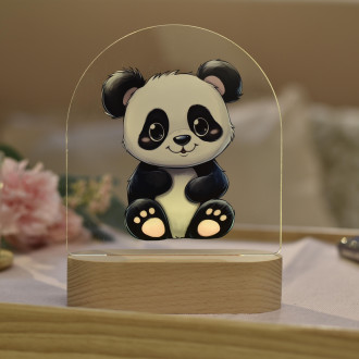 Detská lampička Kreslená Panda transparentná