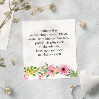Kartička na svadobné dary KL1834d