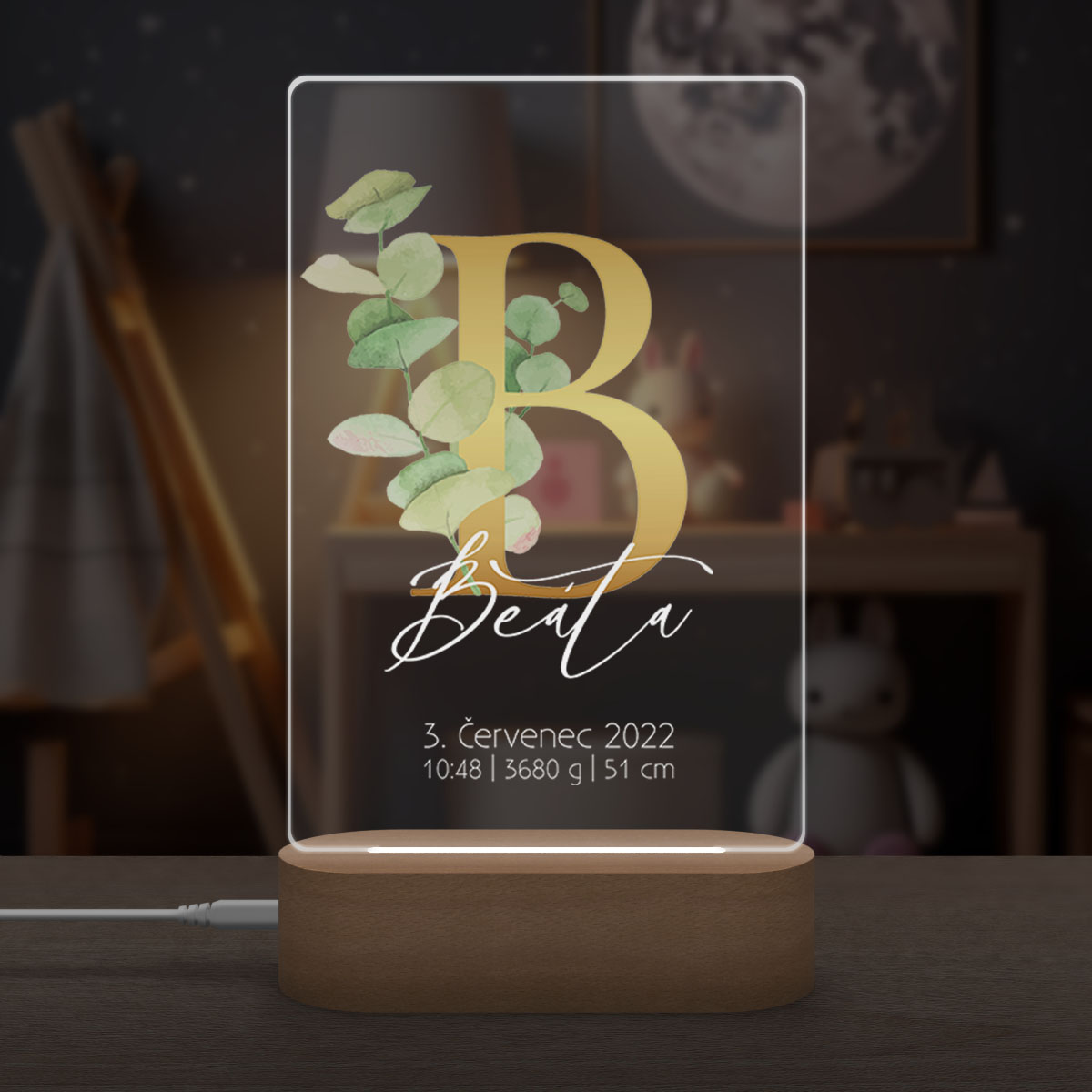 Lampa - Narození dítěte abeceda